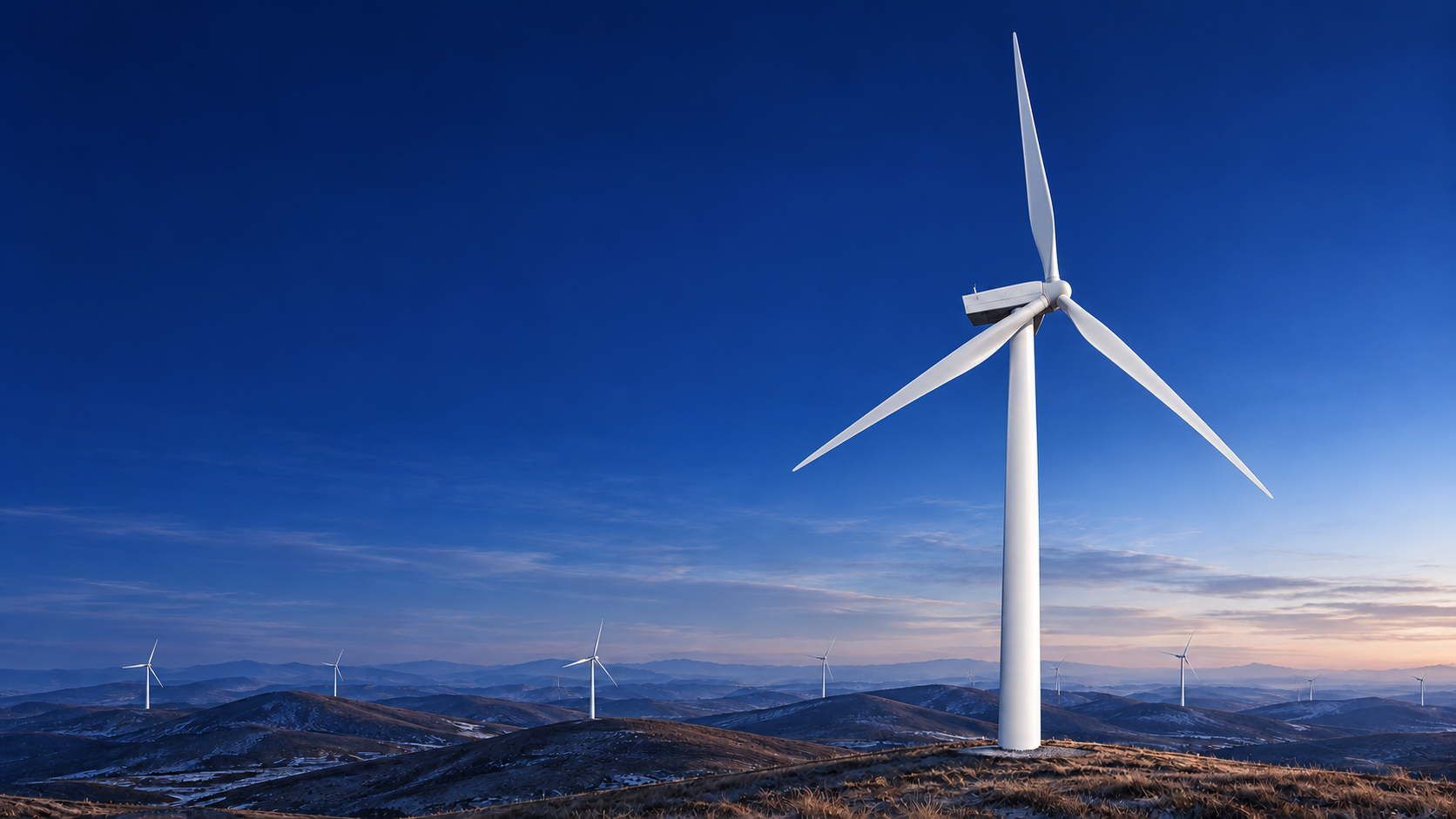 风电场风电机组 Wind turbines at a wind farm